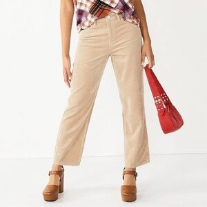 Womanโs 90โs Beige Corduroy High Rise Straight Pants, Size 3, NWT